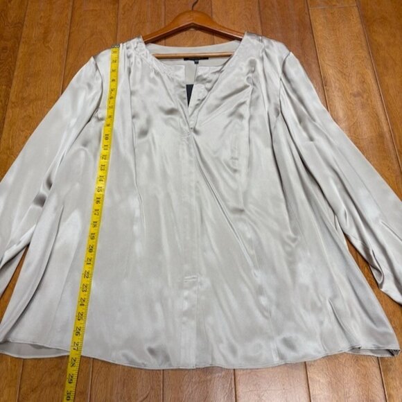 Lafayette 148 New York Womens Luxor Silk Long Sleeve Top Size 24W Quiet Luxury - Picture 5 of 12